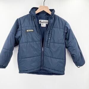 Columbia Boys Navy Blue Quilted Puffer Jacket Size S 7/8 Play Outside Warm GUC